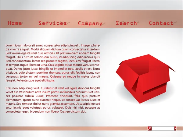 Modello di sito web con box — Vettoriale Stock