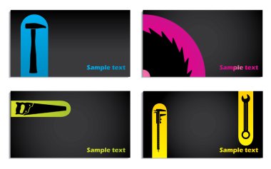 Tool business card set clipart