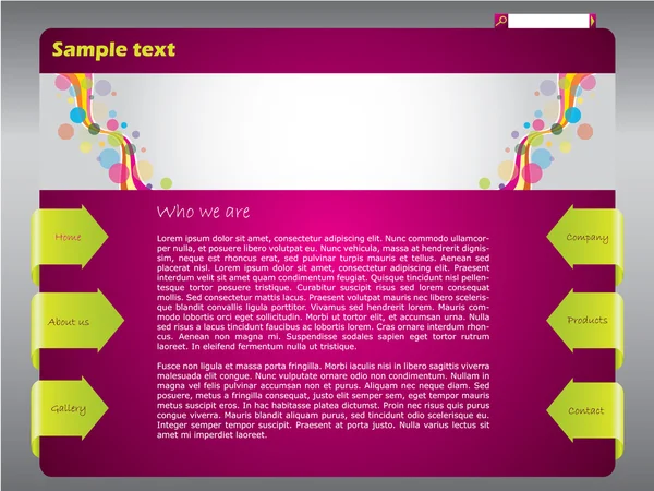 Modèle Web coloré — Image vectorielle