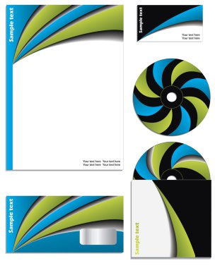 Green and blue company vector set clipart