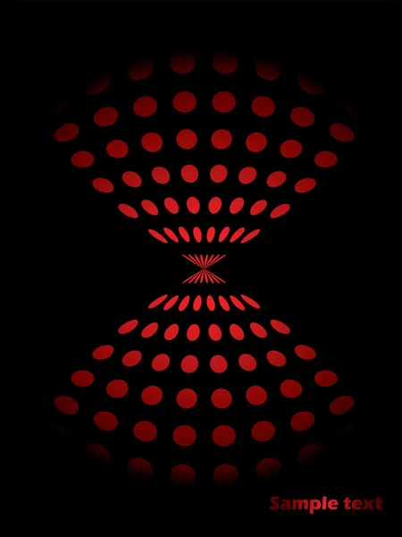 Röd Prickig svart bakgrund — Stock vektor