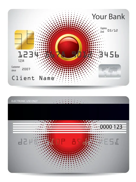 Red and gray credit card — Stock Vector