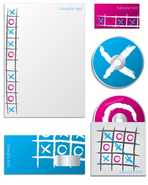 Tic tac toe company set clipart