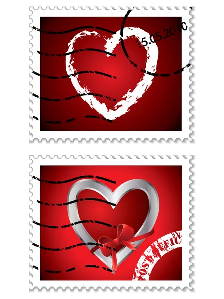 Heart stamps — Stock Vector