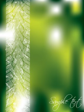 Green abstract background with tire track clipart