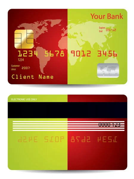 Bicolor achtergrond creditcard — Stockvector