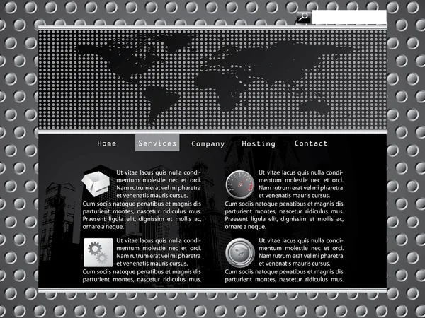 Черный и серый дизайн сайта — стоковый вектор