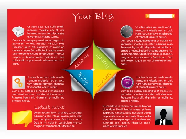 Modèle de site Web étiquette rouge — Image vectorielle
