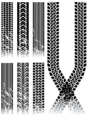 Grunge tire tracks clipart