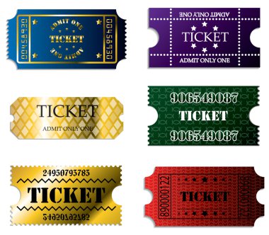 Various ticket set clipart