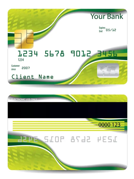 Tarjeta de crédito de diseño verde abstracto — Vector de stock