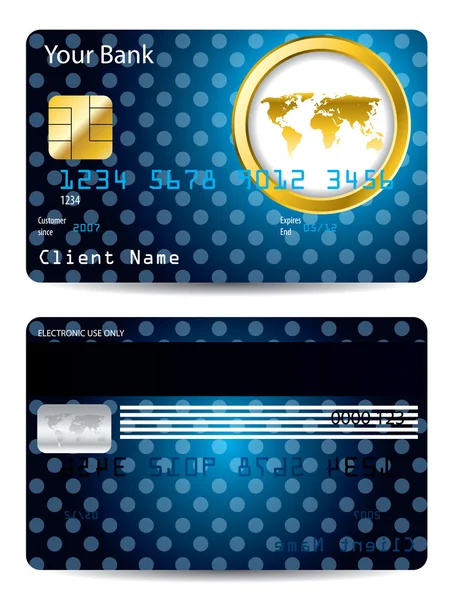 Altın harita tasarım kredi kartı — Stok Vektör