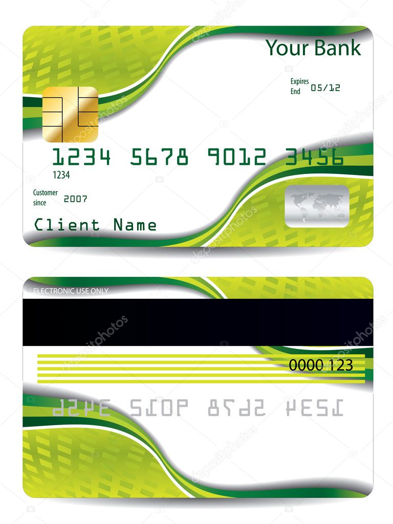 Abstract green design credit card