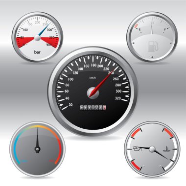 Different kinds of gauges clipart