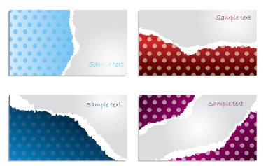 Torn dotted business cards clipart