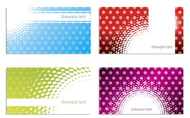 Cool dots and halftones business cards clipart