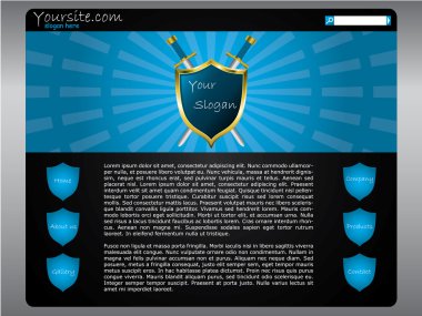 Shielded website template clipart