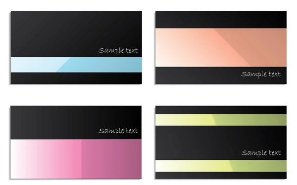 Carte nere con strisce di colore — Vettoriale Stock