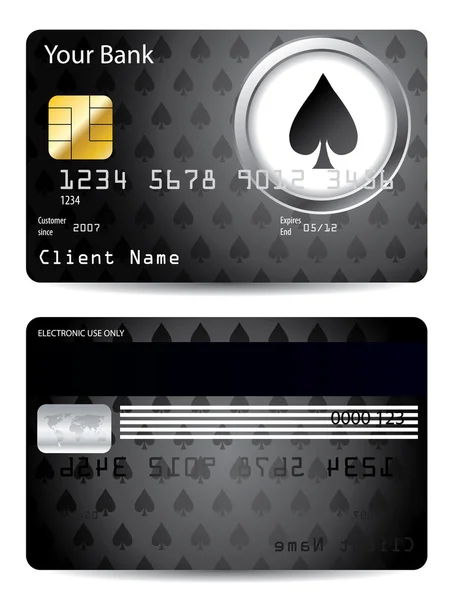 Design della carta di credito Spade — Vettoriale Stock