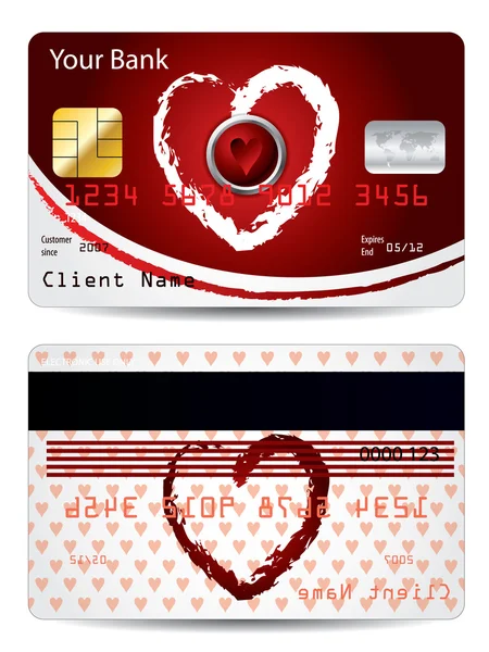 stock vector Hearts credit card design