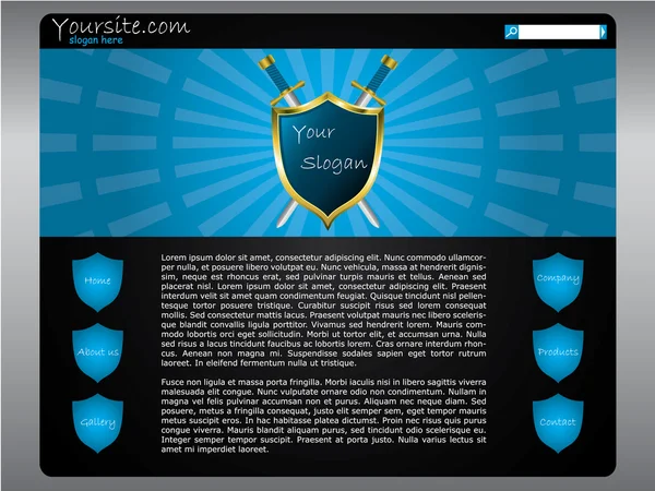 Afgeschermde website sjabloon — Stockvector