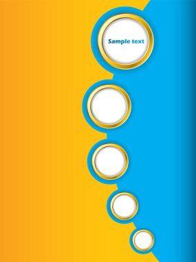 Blue and orange brochure design clipart