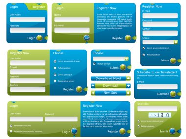 Blue and green web form clipart