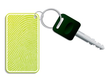 Key with fingerprint access clipart