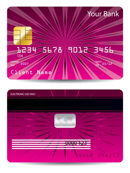 Rosa Kreditkarte — Stockvektor
