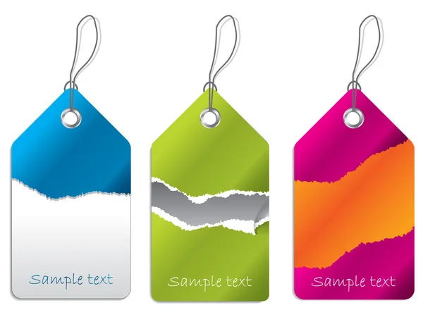 Labels with rip effect — Stock Vector