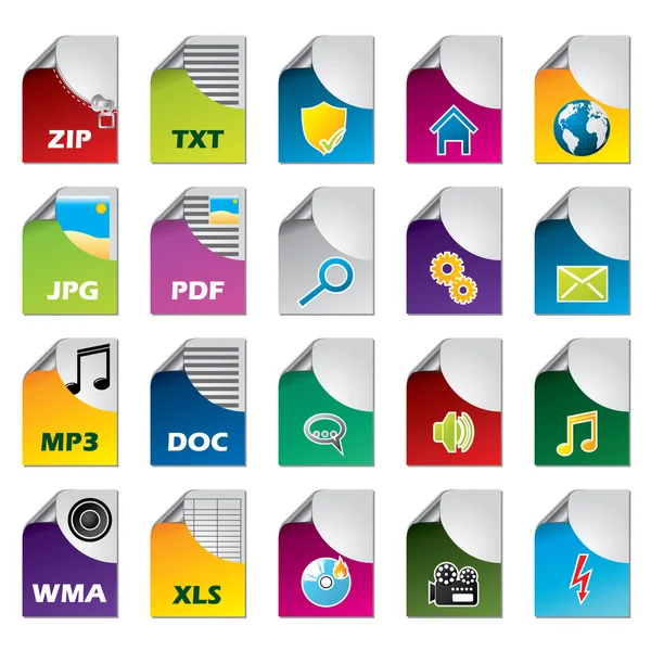 Set di icone file — Vettoriale Stock