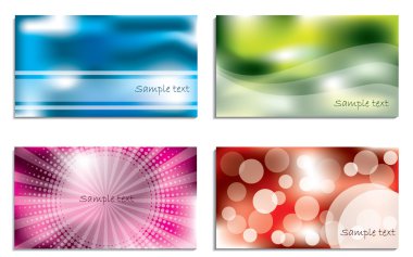 Colorful business card set clipart