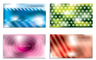 Colorful business card set clipart