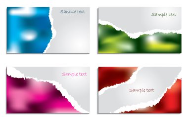 Torn business card set clipart