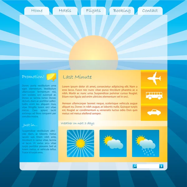 Modèle de site Web Sunset — Image vectorielle