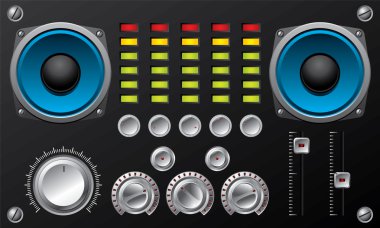 Amplifier with controls and equalizer clipart