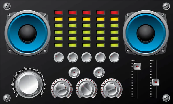 stock vector Amplifier with controls and equalizer