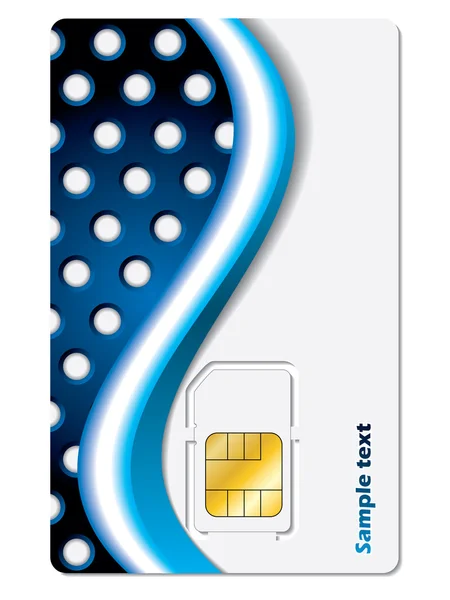 Pontos azuis e cartão SIM de onda — Vetor de Stock