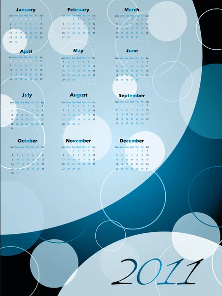Pontozott naptár 2011 — Stock Vector