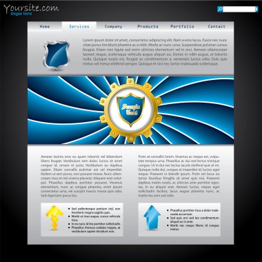 Shielded website template clipart