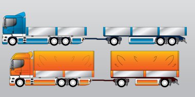 Truck with trailer clipart