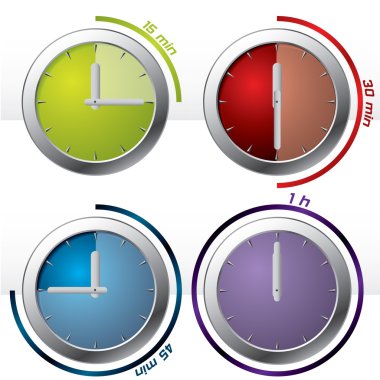 Set of 4 timers clipart