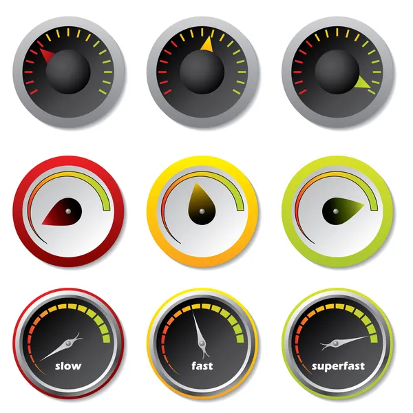 Speedometers for downloads — Stock Vector