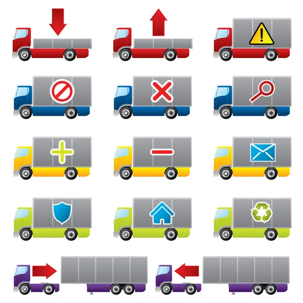Иконки грузовиков для интернета — стоковый вектор
