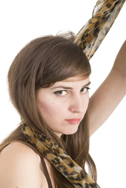 Scarf and hair — Stock Photo, Image