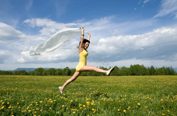 Girl jump — Stock Photo, Image
