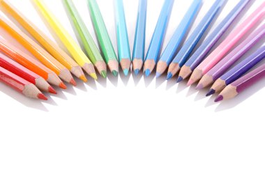 Assortment of coloured pencils clipart