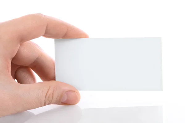 Mano con tarjeta en blanco — Foto de Stock