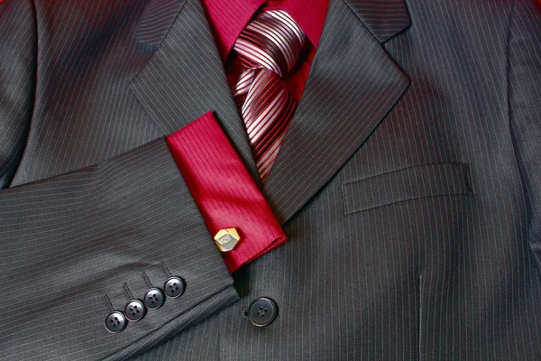 Fragment man suit shirt and tie — Stock Photo, Image