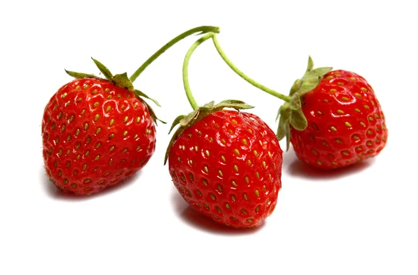 Three ripe strawberries — Stock Photo, Image